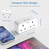Mscien Multi Plug Extender with 4 AC Outlets and 3 USB Ports 13A UK Surge view 6