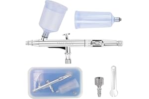 TALERLUV Airbrush - Dual-Action Air Brush Gun, Cutaway Handle, 0.3 Needle Set, 20cc/40cc Cup, Multi-Purpose Airbrush Kit for Makeup, Nail Art, Painting, Model Making, Cake Decor, Shoes, Tattoo and Crafts