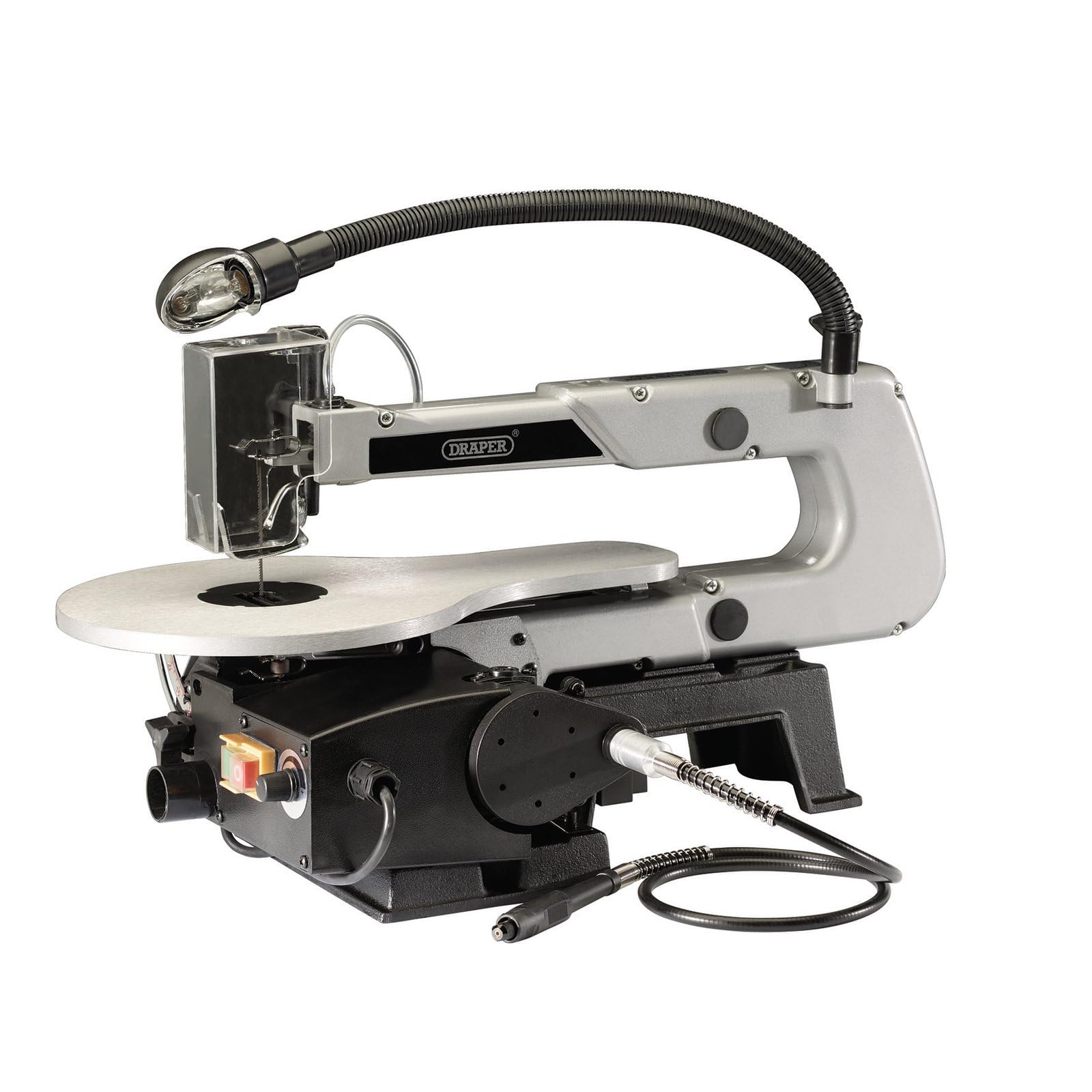 Draper 22791 Variable Speed Fretsaw with Flexible Shaft and Worklight, 405mm, 90W, 230V