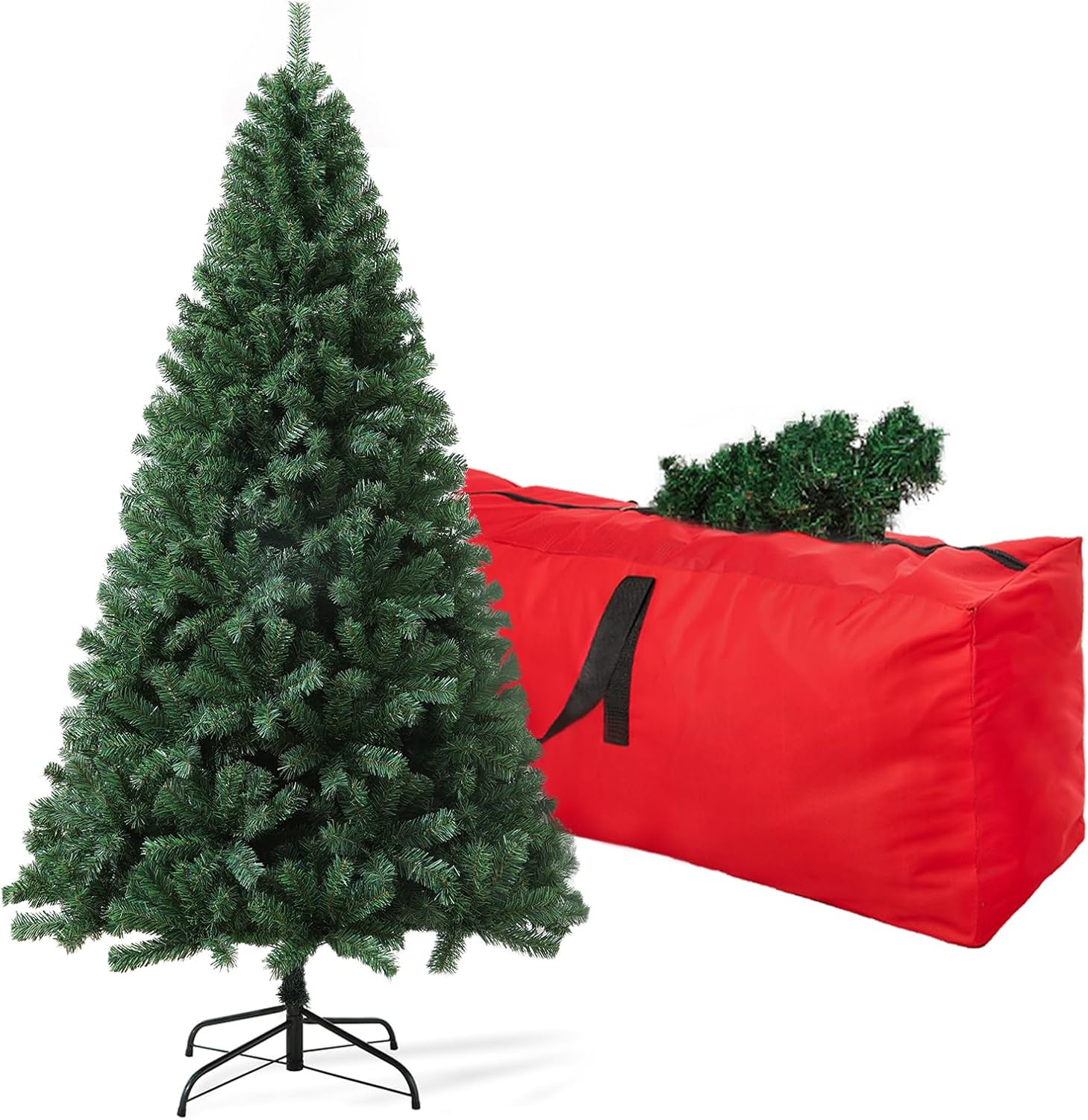 Trees - 7.5ft Artificial Christmas Tree, Arbol de Navidad with 1,600 Branch Tips, Xmas Tree with Fold-Able Base Stand, Premium North Valley Spruce for Home, Office, Shop Decoration