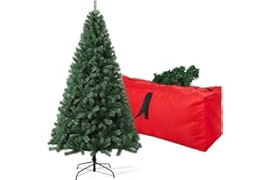 CRSTAFU 7.5ft Artificial Christmas Tree, Arbol de Navidad with 1,600 Branch Tips, Xmas Tree with Fold-Able Base Stand, Premium North Valley Spruce for Home, Office, Shop Decoration