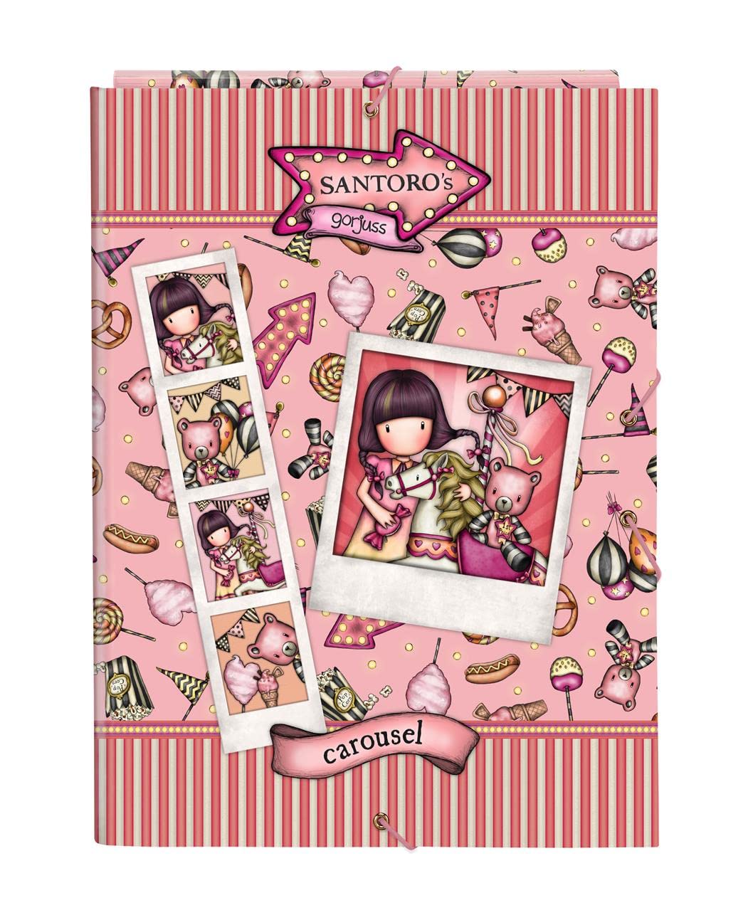 Safta - Folder Folio 3 Lapels Gorjuss Fairground Carousel 26X33,5X2,5Cm, Multicolor (522216068)