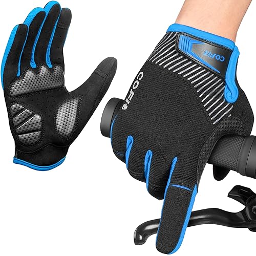 COFIT Anti-Slip Cycling Gloves, Touchscreen Full Finger Gloves Men