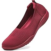 LEDINEY Women's Flats Slip On Go Walk Shoes for Women Comfortable Walking Sneakers Knit Low Wedge Dressy Ballet Shoes Zapatos para Mujer