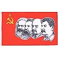 AZ FLAG - Ussr 4 Characters Flag - 2x3 Ft - 100D Polyester Red Communist Banner with Two Metal Grommets - Fade Resistant - Vivid Colors - 2' x 3' Feet - 90x60 Cm