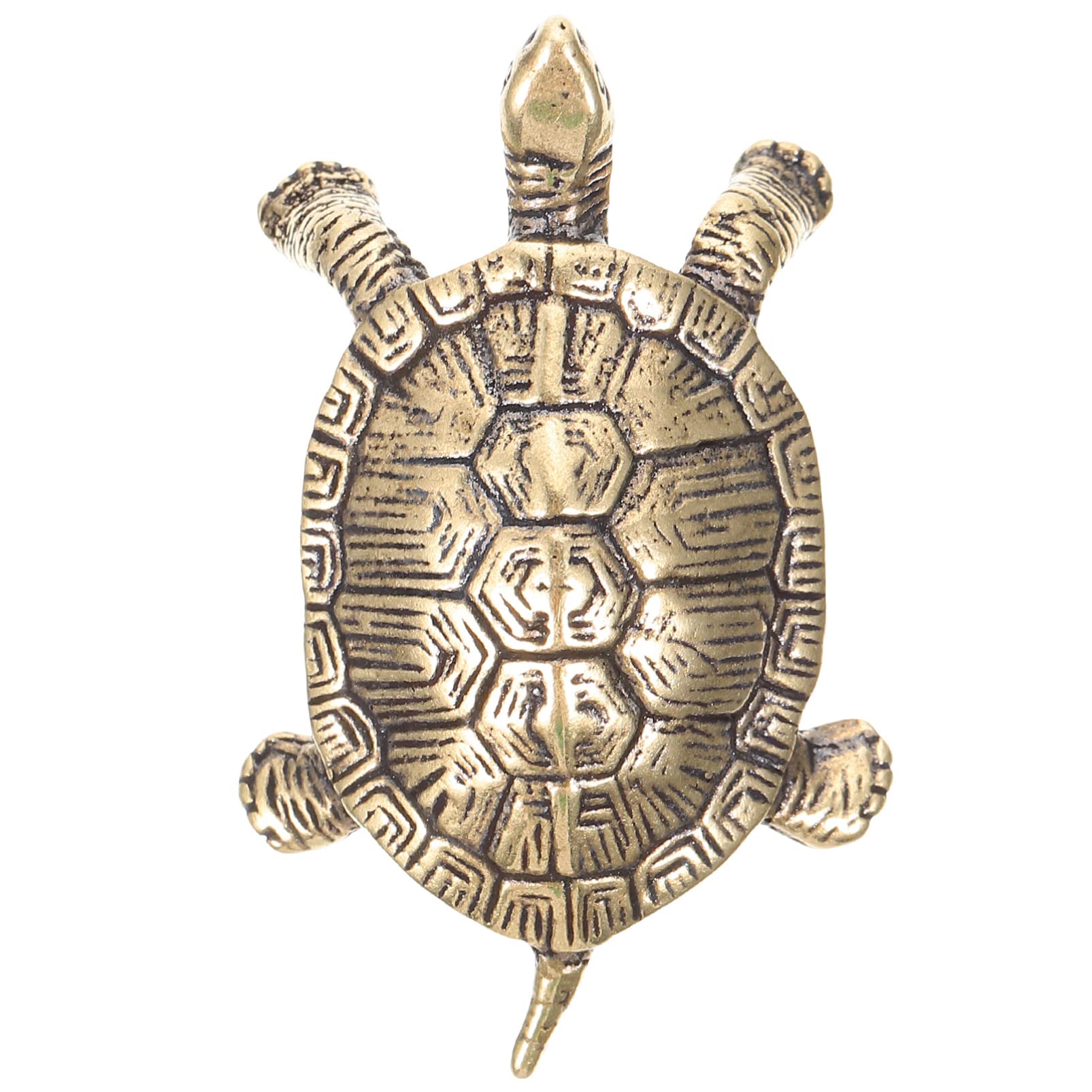 FOMIYES Brass Turtle Figure Brass Copper Tortoise Figurines Chinese Feng Shui God Turtle Figures Decor for Home Decoration Ornament Collectible Golden c