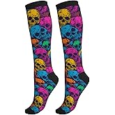 Yealedee Compression Socks Calf Knee High Support Socks Novelty For Women Men Athletic Running Hiking Nurse