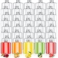 Norme 30 Pcs Plastic Bottles Bulk with Caps 8.5 oz Small Reusable Disposable Juice Bottles Empty Clear Beverages Drink Containers Water Flask Mini Fridge Containers for Juicing Smoothies Milk