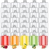 Norme 30 Pcs Plastic Bottles Bulk with Caps 8.5 oz Small Reusable Disposable Juice Bottles Empty Clear Beverages Drink Containers Water Flask Mini Fridge Containers for Juicing Smoothies Milk
