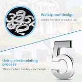 Vicloon 3D Door Numbers 3 Inches Self-Adhesive Silver Waterproof Address Numbers view 4