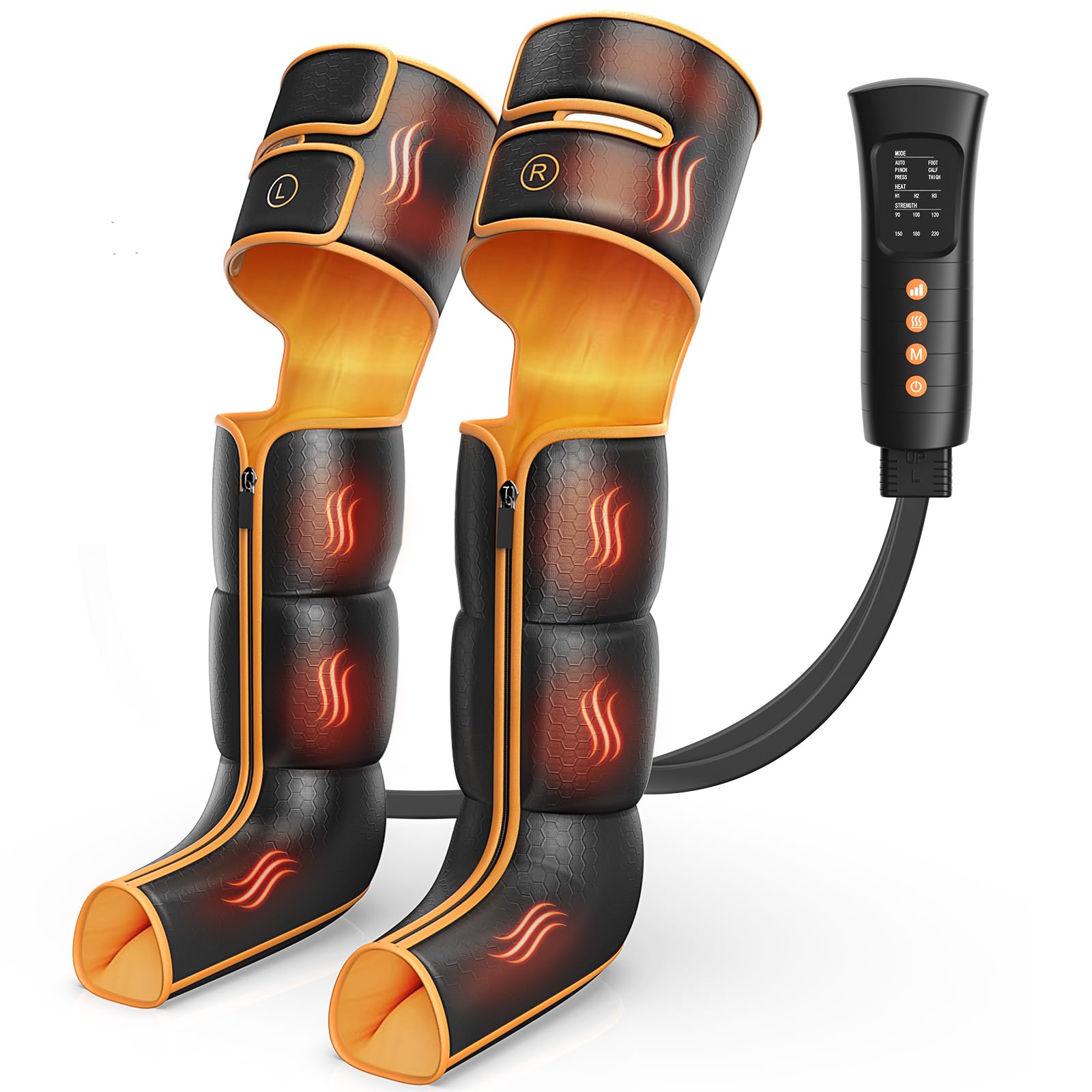 Photo 1 of Leg Massager with Heat and Compression, Foot and Full Leg Massager for Circulation and Pain Relief, Sequential Compression Boots with 6 Modes, 6 Intensity, 3 Heat, Gifts for Mom, Dad, Athletes
