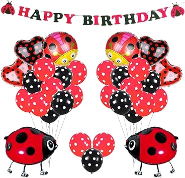 Kreatwow Coccinelle Decorations De Fete Fournitures Coccinelle Ballons Pour Fete D Anniversaire Fete Baby Shower Amazon Fr Jeux Et Jouets