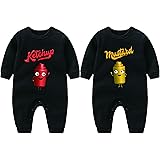 YSCULBUTOL Baby Bodysuit Yummz Tomato Ketchup Mustard Red Yellow Twins Set Boys Girls Clothes Twins Baby Outfits