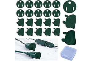 QINCLING 10 Sets Weatherproof Gaskets and Plug Protectors Covers, Outdoor Waterproof Outlet Plug Cover GFCI Extension Cord Connector Protector for Christmas Holiday Light Installation Stop Tripping (Green)