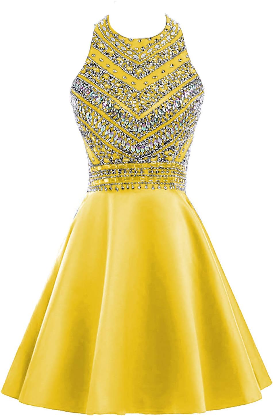 HEIMO Women's Sparkly Beaded Homecoming Dresses Sequined Prom Gowns Short H212