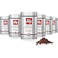illy Intenso Whole Bean Coffee, Dark Roast, Intense, Robust and Full Flavored With Notes of Deep Cocoa, 100% Arabica Coffee, No Preservatives, 8.8 Ounce (Pack of 6)