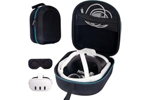 wonlince Hard Carrying Case for Meta Quest 3，Compatible Meta Quest 3 accessory with ELITE headband, touch controller and other accessories，Stylish design for traveling (Compatible with Standed Strap)