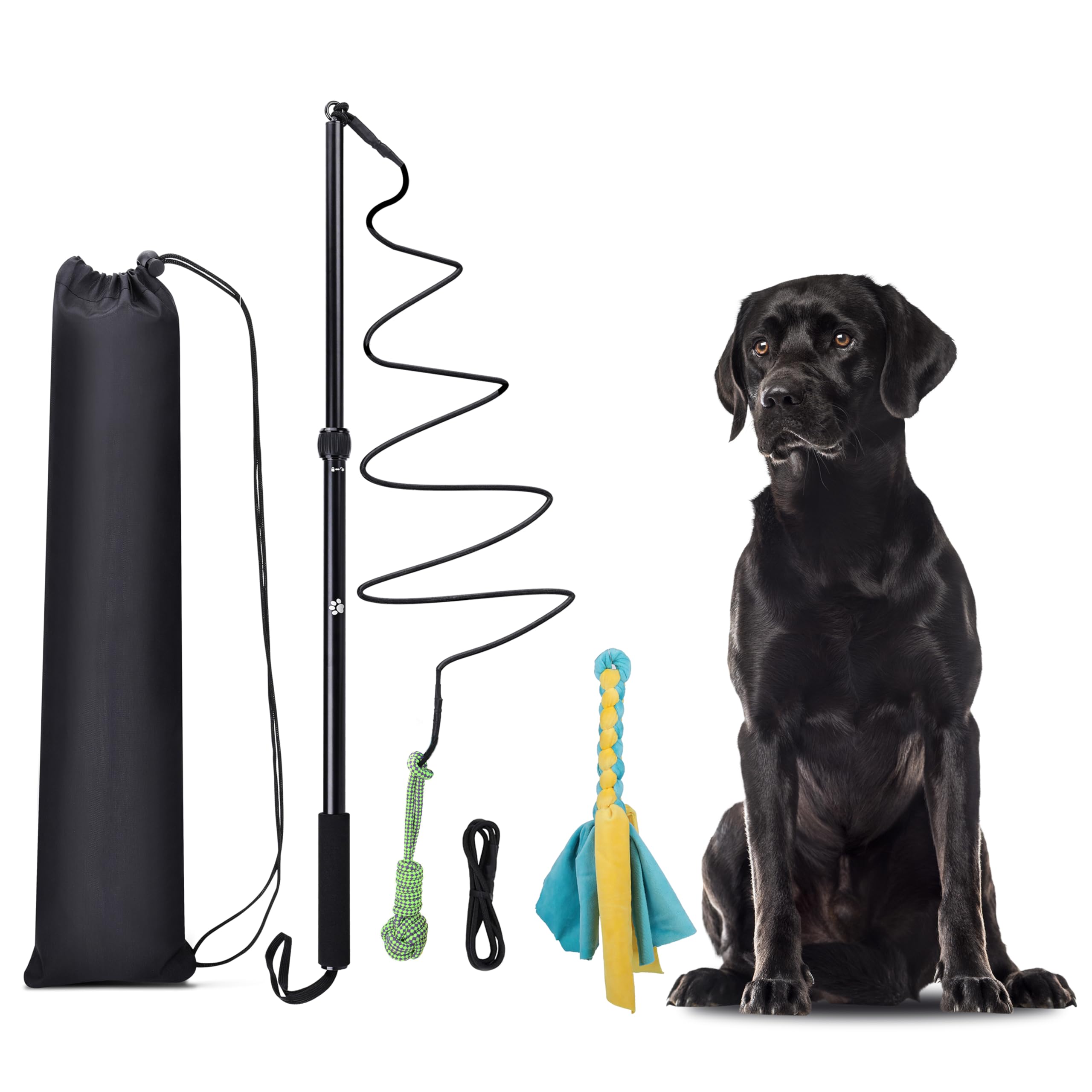 KOXXUD Flirt Pole Dogs, Dog Flirt Pole Extra Strong for Large Medium Small Dogs to Keep the Dog Entertained and Physically Exhausted Rope+Ball — image 1