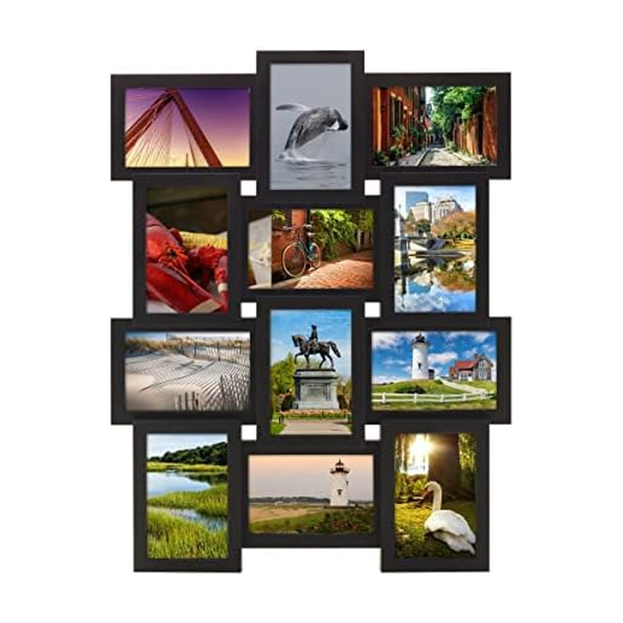 Melannco 12 Opening Collage Frame, Displays 4x6 and Six 6x4 Inch Photos ...