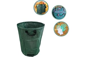 XSXYLERSEN Garden Bags for Leaves, Leaf Bags Reusable Yard Leaf Collector,Leaf Bag With Handles Heavy Duty ,Collapsible Lawn And Leaf Bag,Leaf Collector Come with Gloves (53Gallon)