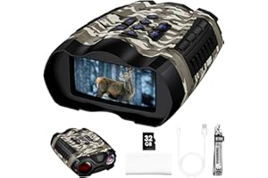 WISHBETY Night Vision Goggles,4K Night Vision Binoculars for Adult with 3.5" HD Screen,32GB TF Card for Photo and Video,9 Gear Infrared and 10X Digital Zoom for Outdoor Enthusiasts and Animal Watchers