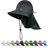 Sukeen Cooling Sun Hat for Men Women UPF50+ Wide Brim Fishing Hat with Neck Flap Adjustable Foldable Bucket Hat for Hiking