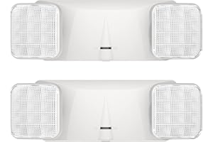 SPECTSUN LIGHTING SPECTSUN 2 Packs Led Emergency Light White, Adjustable Square Head Emergency Led Light with Battery, White Emergency Light/Emergency Light Fixture/Emergency Exit Sign/Emergency Exit Light.