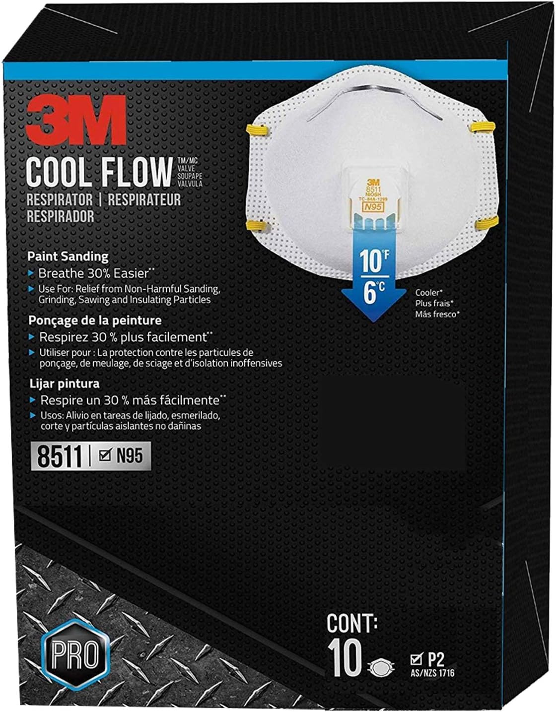 Respirator MMM 8511, Cool Flow Valve (Pack of 10)