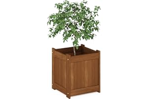 Furinno FG16450 Tioman Hardwood Flower Box, One-Pack, Natural