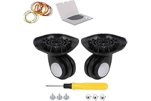 Bstinay W003 2PCS Swivel Suitcase Caster Luggage Replacement Wheels Left Right w/Blotting Sheet