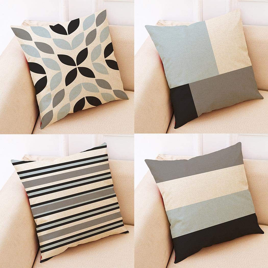 Pinsparkle Household Car Cotton Linen Fashion Pillowcase Cushion Case Pillowcases