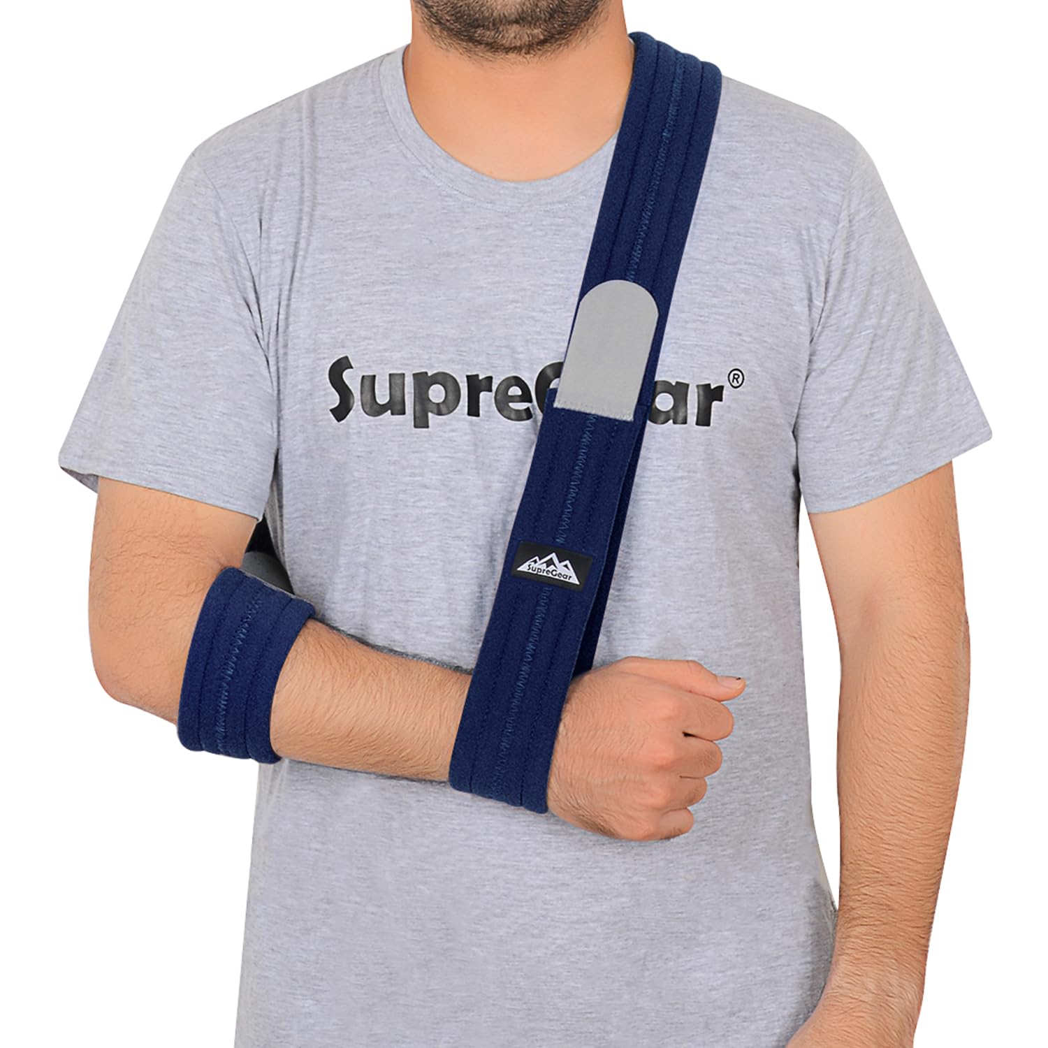 supregear Arm Sling, Adjustable Arm Support Strap, Lightweight Shoulder Immobilizer for Injured Arm Elbow, Broken Collarbone, Torn Rotator Cuff, Dislocation or AC Separation, Left Right, Men Women