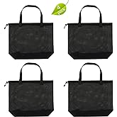hsmyank 4Pieces Cute Mesh Pool Tote Bags,Mesh Beach Bags With Drawsting For Swim,Travel,Party