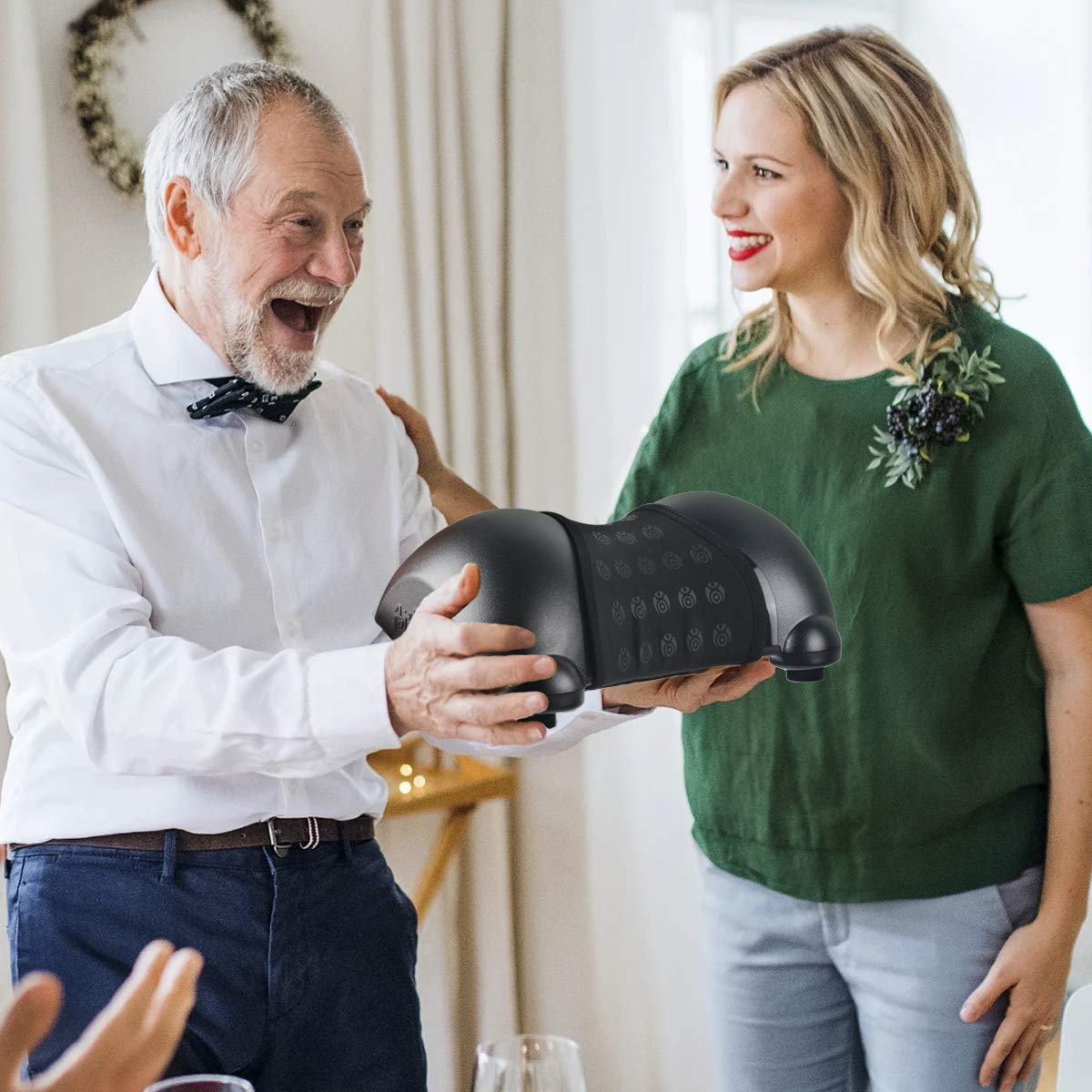 Cervical Neck Traction Device, Neck Pain Relief, Portable Cervical Orthotic Pillow- Adjustable Height with Removable and Washable Cover, Best Gift for Mom & Dad