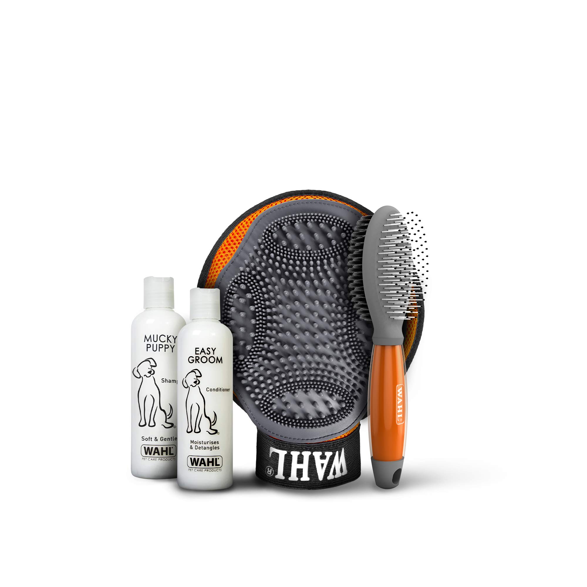 Wahl Puppy Care Kit, Mucky Pup Shampoo, Easy Groom Dog Conditioner, Grooming Glove, Pet Hair Remover Mitt, Double Sided Brush, Detangle Pet Coats, Grooming Pets at Home