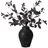 Janinka 33.5" Thanksgiving Stems for Vases Fall Artificial Leaves Decor Thanksgiving Silk Eucalyptus Stems Autumn Fake Greenery Branches for Mantel Farmhouse Table Centerpiece, 3 Pcs(Purple)