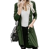 Alaster Queen Women’s Open Front Cardigan Button Down High Low Hem Knitted Cardigan Outwear with Pockets