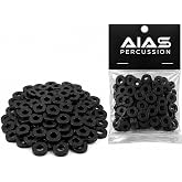 AIAS Black Nylon Tension Rod Washers &ndash; 100 Pack Drum Hardware Replacement for Snare, Tom &amp; Bass Drums &ndash; Smooth Tuning, Vibration Dampening &amp; Hardware Protection
