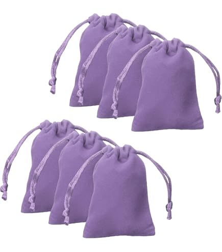 6-Piece Velvet Drawstring Gift Bags With Pearls - Multicolor 6x6 Storage Pouches