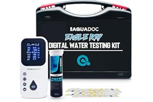 MAV AQUADOC Eagle Ray Digital Water Testing Kit for Spa & Pool - Digital Hot Tub Water Tester by AquaDoc with Analyzer & Hot Tub Test Strips for Chlorine, Bromine, Total Hardness, pH and More