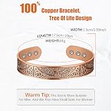 Jeracol Copper Magnetic Bracelet for Men Women 3500 Gauss Adjustable Cuff view 3