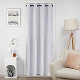 Deconovo Thermal Door Curtains 84 Inch Drop Eyelet Silver Grey 1 Panel view 3