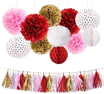 Amazon Com Nicrolandee Valentines Party Decoration Kit Bridal