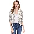 Allegra K Women's Open Front Office Work Business Casual Lightweight Summer Crop Suit Blazer