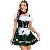 GloryStar Women's German Oktoberfest CostumesTraditional Bavarian Beer Garden Velvet 1 Piece Dirndl Dress