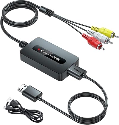 Kirolle HDMI to RCA Converter Cable HDMI to Composite AV CVBS Converter