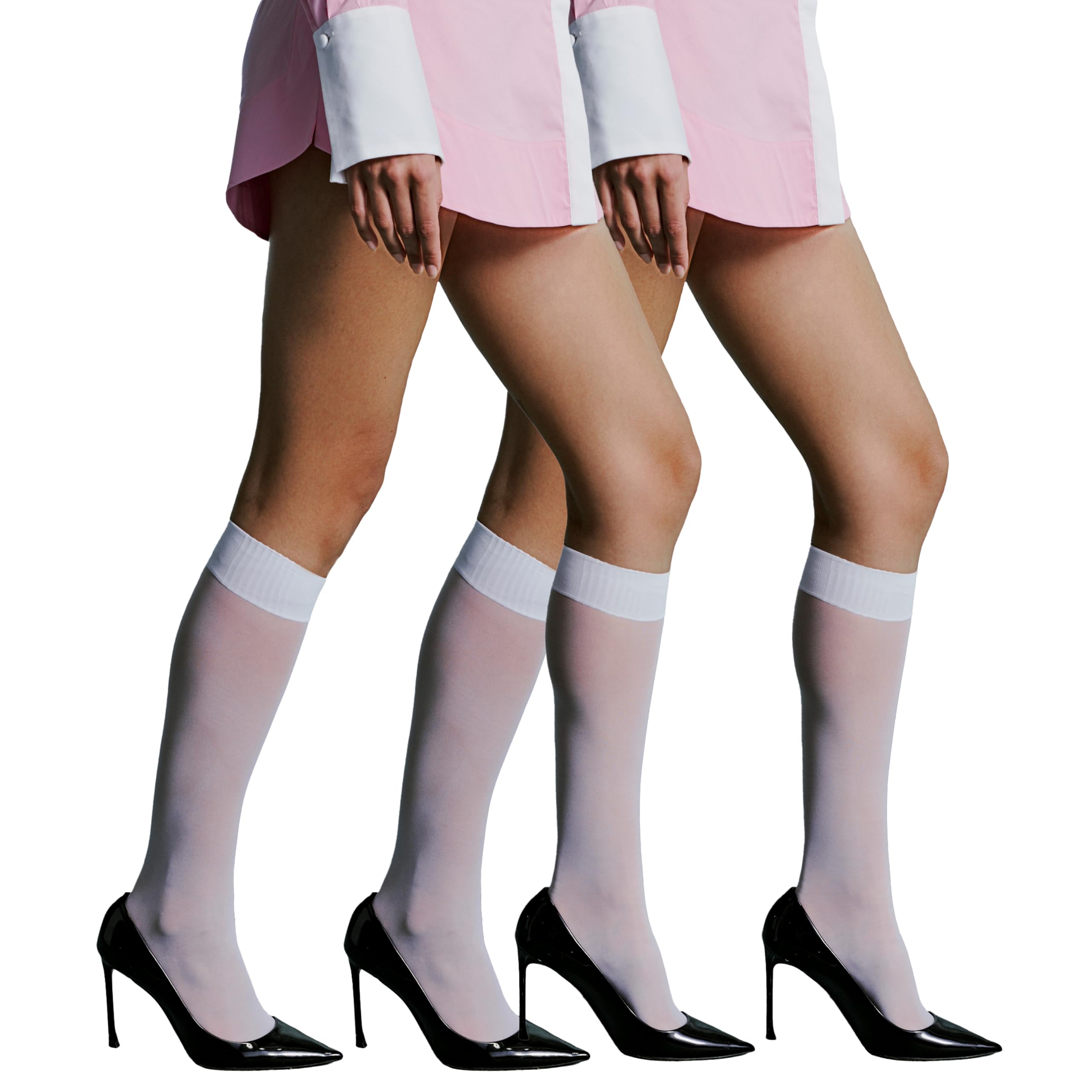 Photo 1 of One Size L'eggs Women's Sheer Knee High Socks for Style and Comfort, White, One Size (Pack of 2)