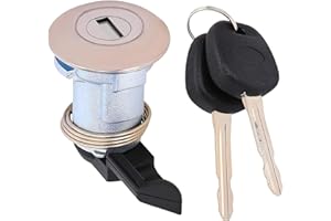 BOMLING Fuel Door Lock Cylinder with 2 Key Compatible with 1995-2004 Toyota Tacoma 2000-2003 Tundra Replace 69058-35140, 69058-29016, Fuel Filler Lid Lock Cylinder