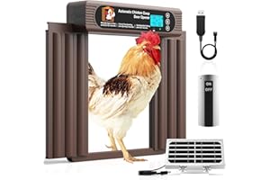 SUN ENERGISE Automatic Chicken Coop Door Solar Powered, Extra Large Size, Anti-Pinch Design, Battery Powered Auto Chicken Door with Timer & Light Sensor, Large Solar Coop Door with Remote Control