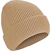 ZOORON 1&2 Unisex Thick Knitted Beanie for Men Women Cuffed Plain Hat Winter Slouchy Ski Beanies